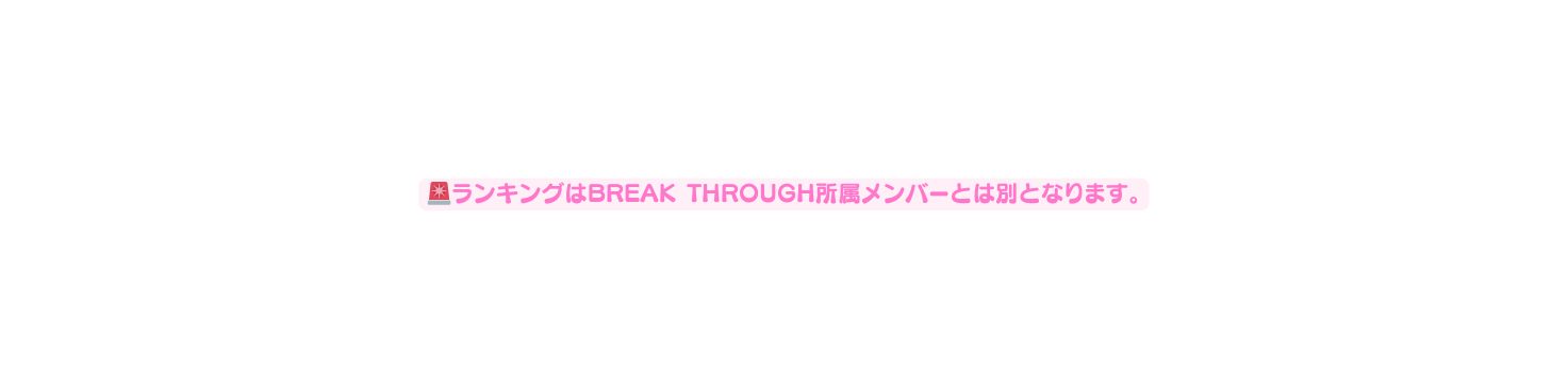 ランキングはBREAK THROUGH所属メンバーとは別となります